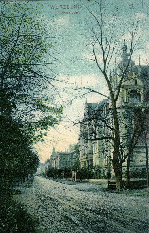 100 Jahre Bismarckstraße in Würzburg. Das Foto zeigt eine alte Postkarte (Quelle: Willi Dürrnagel)