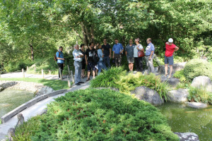 Hörbare Entspannung in der grünen Oase des japanischen Gartens: Wasser rauscht, Vögel zwitschern und dennoch ist dies ein leiser Ort in der Zellerau. (Foto: Penning-Lother)
