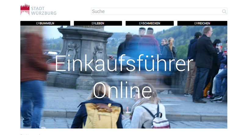 Würzburger Stadtbummel jetzt online möglich (Foto: Screenshot der Webseite)