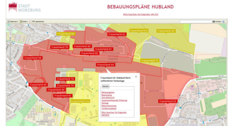 Neuer Online-Service: Planauskunftssystem Bebauungspläne Hubland