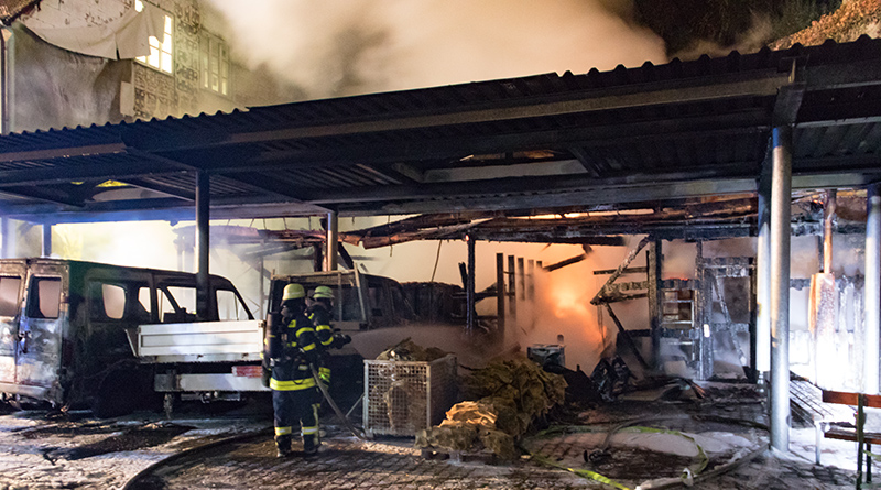 Großbrand in Berufsbildungswerk