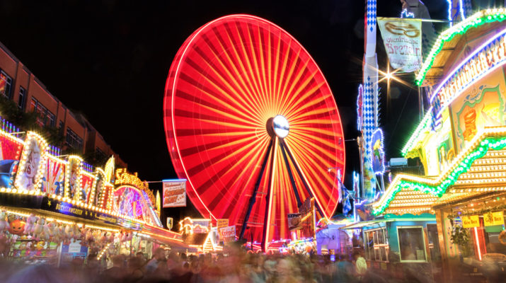 Das Riesenrad beim Kiliani-Volksfest 2018