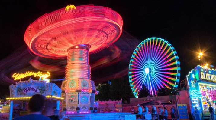 Kettenflieger und Riesenrad bei Kiliani 2018