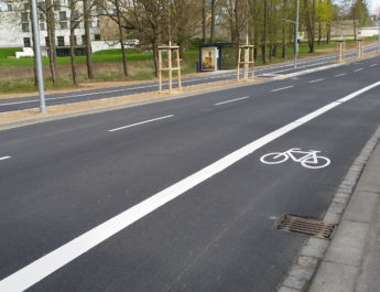 Neue Radfahrstreifen im Würzburger Stadtgebiet