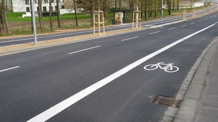Neue Radfahrstreifen im Würzburger Stadtgebiet