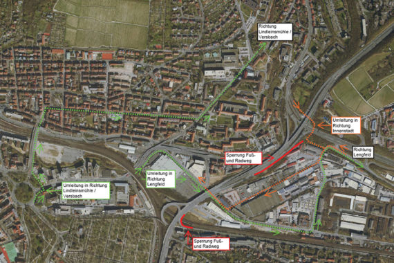 Fuß- und Radweg am Greinberg gesperrt