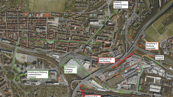 Fuß- und Radweg am Greinberg gesperrt