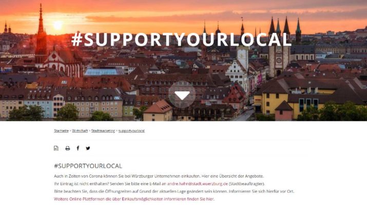 #supportyourlocal – Informationsplattform zu Angeboten aus dem Einzelhandel